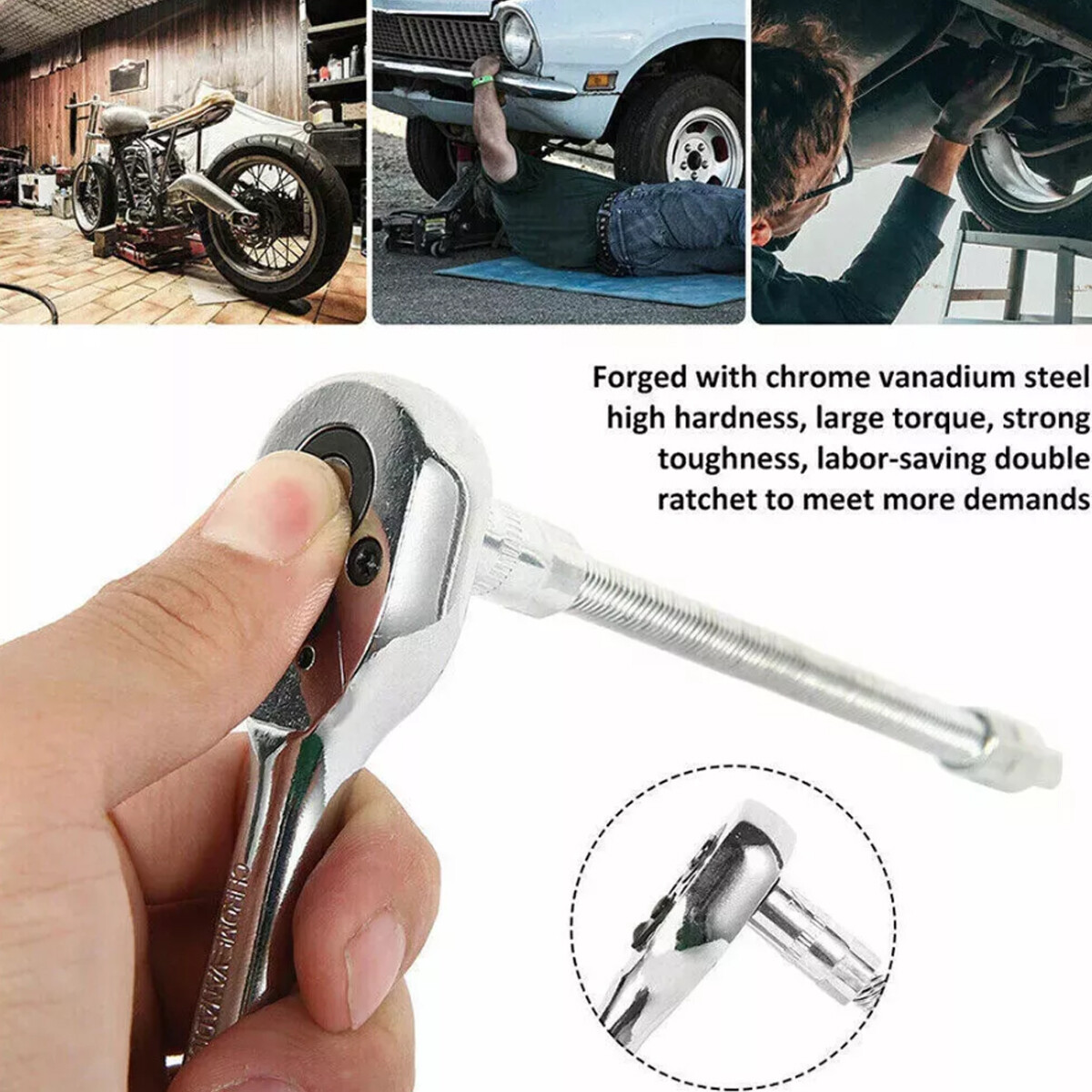 53 Pc SAE and Metric Mechanics Tool Set and Ratchet Socket Set 1/4in 3/8in Drive