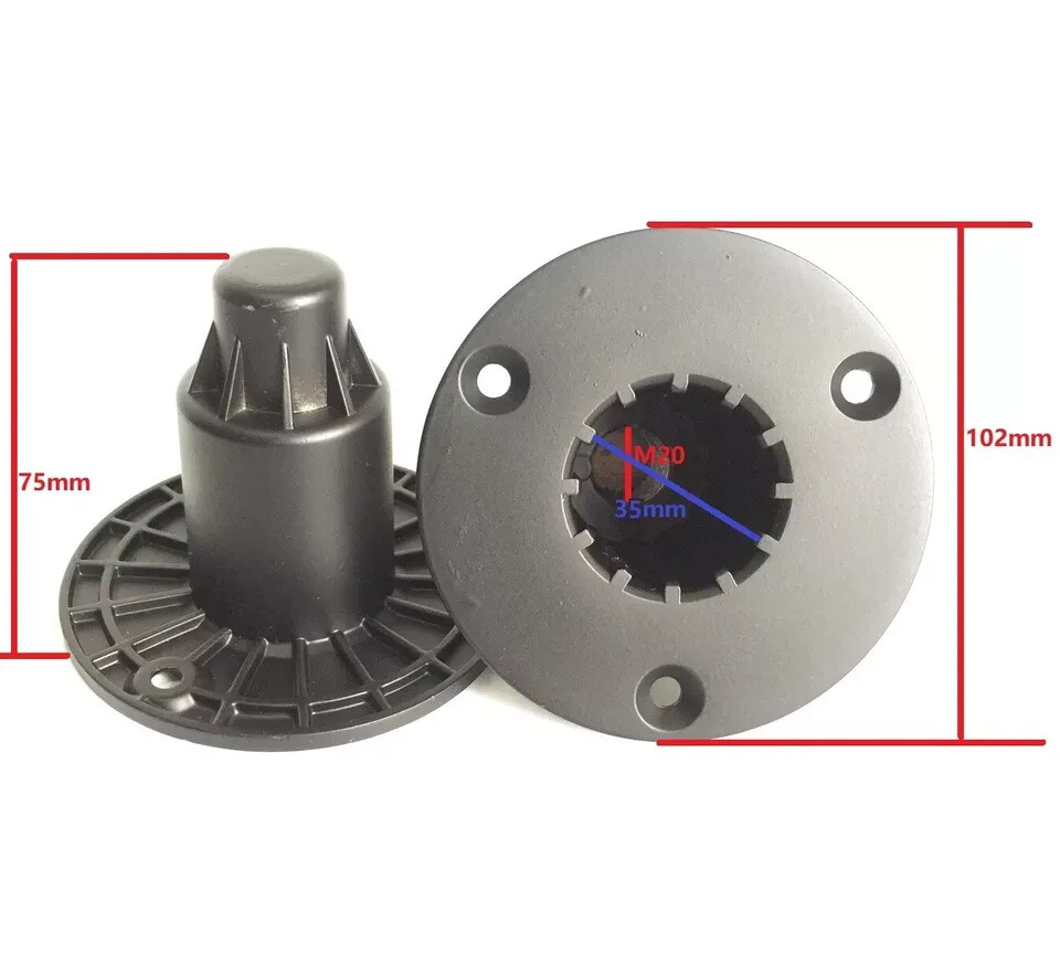 (2) Two Sub-Woofer Mounting Plates Deep Cups M20 threaded for Screw-On Sub Pole