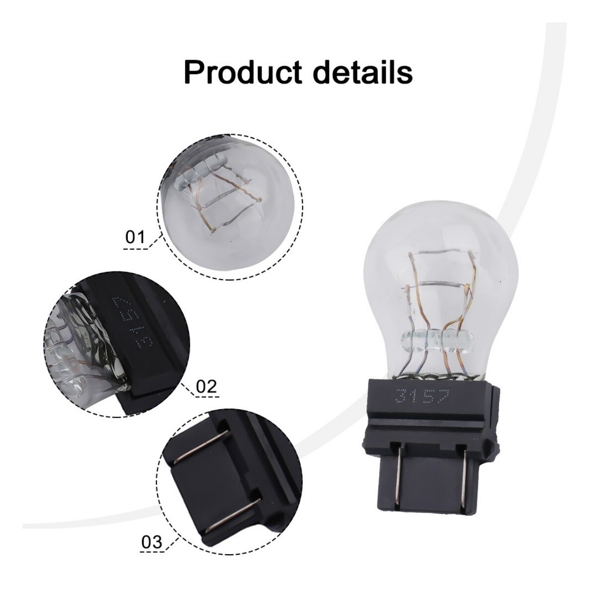 10 Pack Clear Tail Signal Brake Light Bulb Lamp 3157 USA