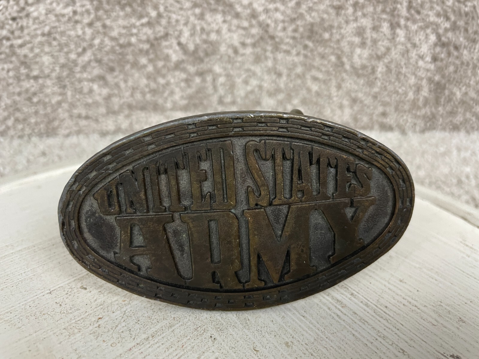 Solid Brass 4" Oval Belt Buckle United States Army Delayed Entry Program