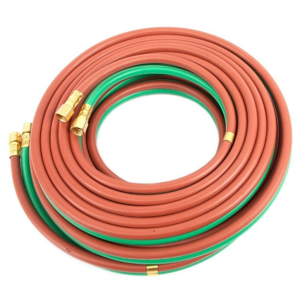 Oxy-Acetylene Twin Welding Hose R Grade 3/16" ID 12FT B B 9/16-18 Size Fittings