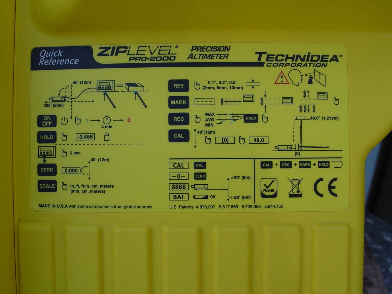 UNUSED Ziplevel PRO-2000 High Precision professional Altimeter laser level tool