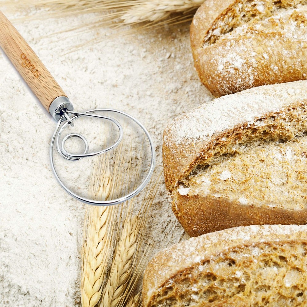 Danish Dough Whisk - Bread Making Tools - Danish Dough Hook - Bread Dough Mix...