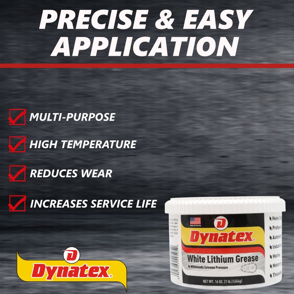 Dynatex White Lithium Grease 16 oz Tub Multi-Purpose (8-Pack)