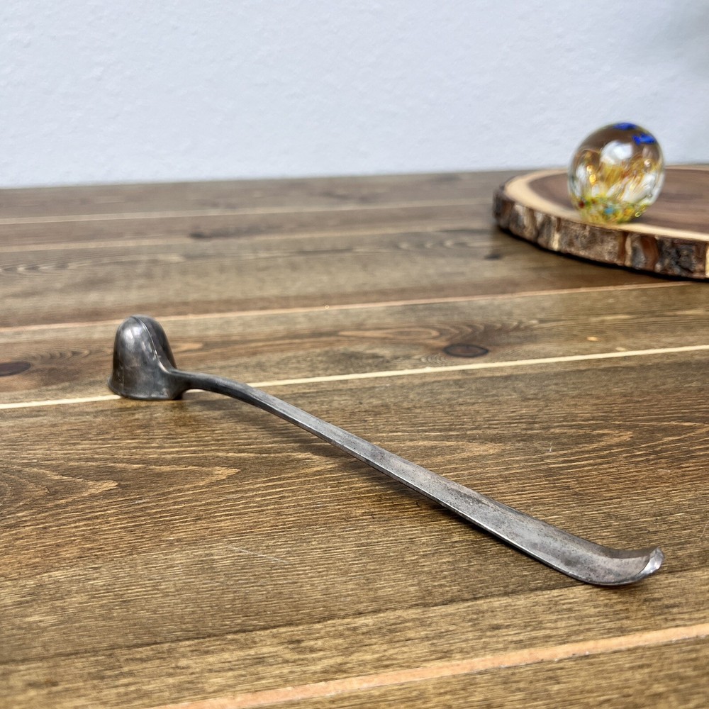 Vintage Gerity Candle Snuffer Silver Plated G 48 Helmet Design 10" Long