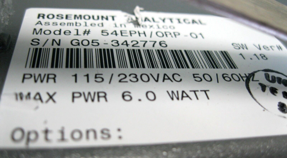 Rosemount 54EPH/ORP-01 HART pH/ORP Analyzer/Controller B12