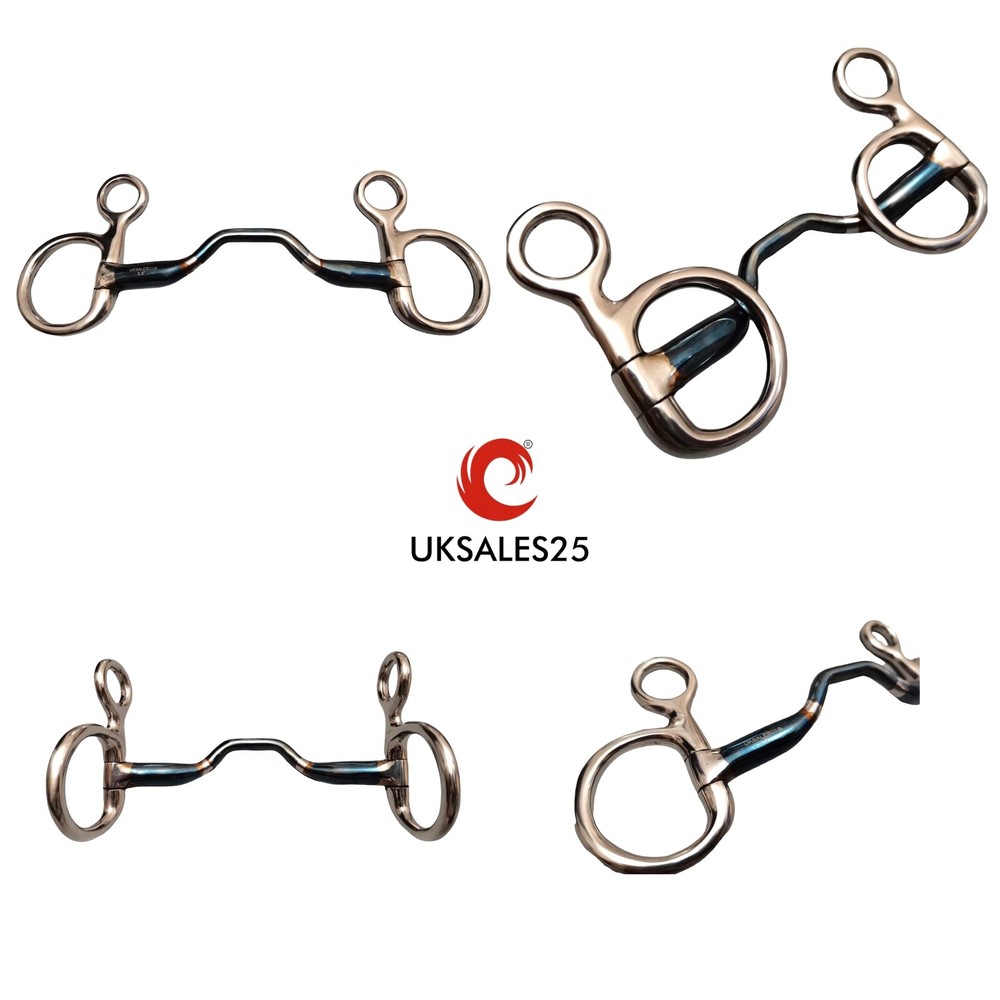 Hanging Cheek Ported Snaffle Blue Sweet Iron Bit(UKSALES25®) *SAME DAY DISPATCH*