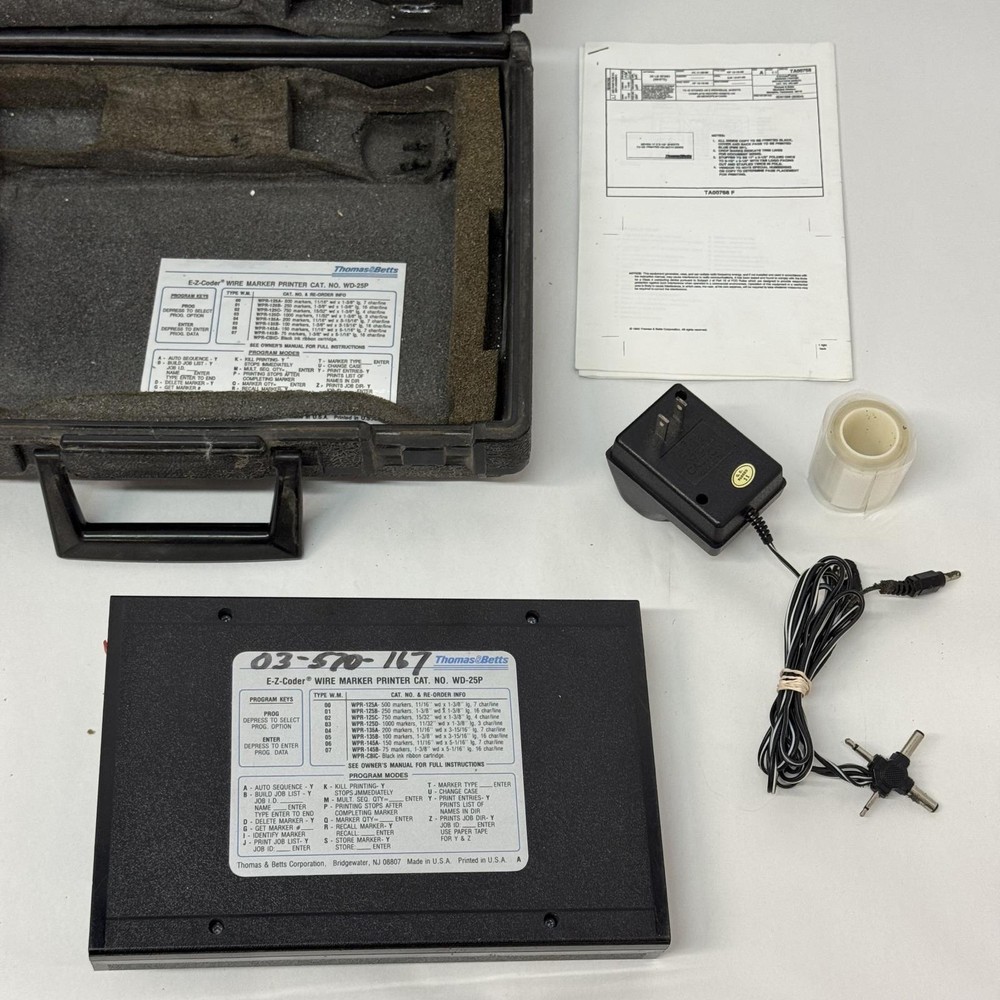 Thomas & Betts E-Z-Coder Wire Marker Printer WD-25P