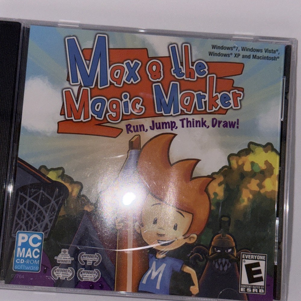 Max & the Magic Marker PC CD-Rom Windows Mac 2D Puzzle Platformer Game NIB