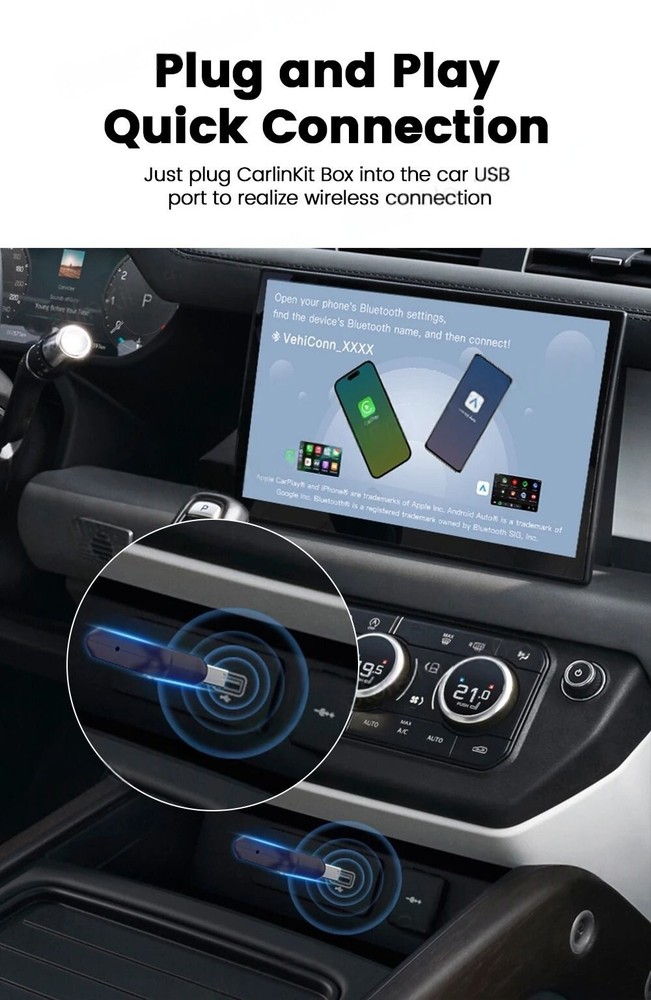 CarlinKit Mini Ultra Wireless Android Auto & Wireless CarPlay Dongle Adapter Kit