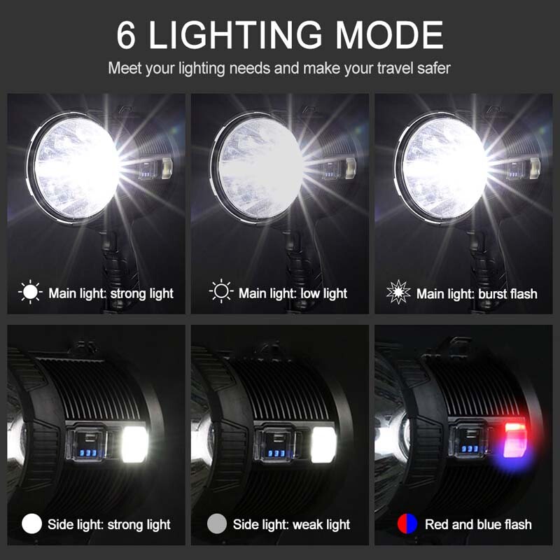 Super Bright LED Flashlight Rechargeable LED Work Light Handheld General Light