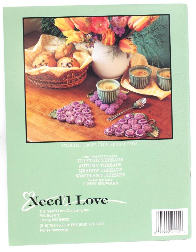Need I Love COTTAGE THREADS Needlecraft Project/Pattern Book Quilt Crochet Hook