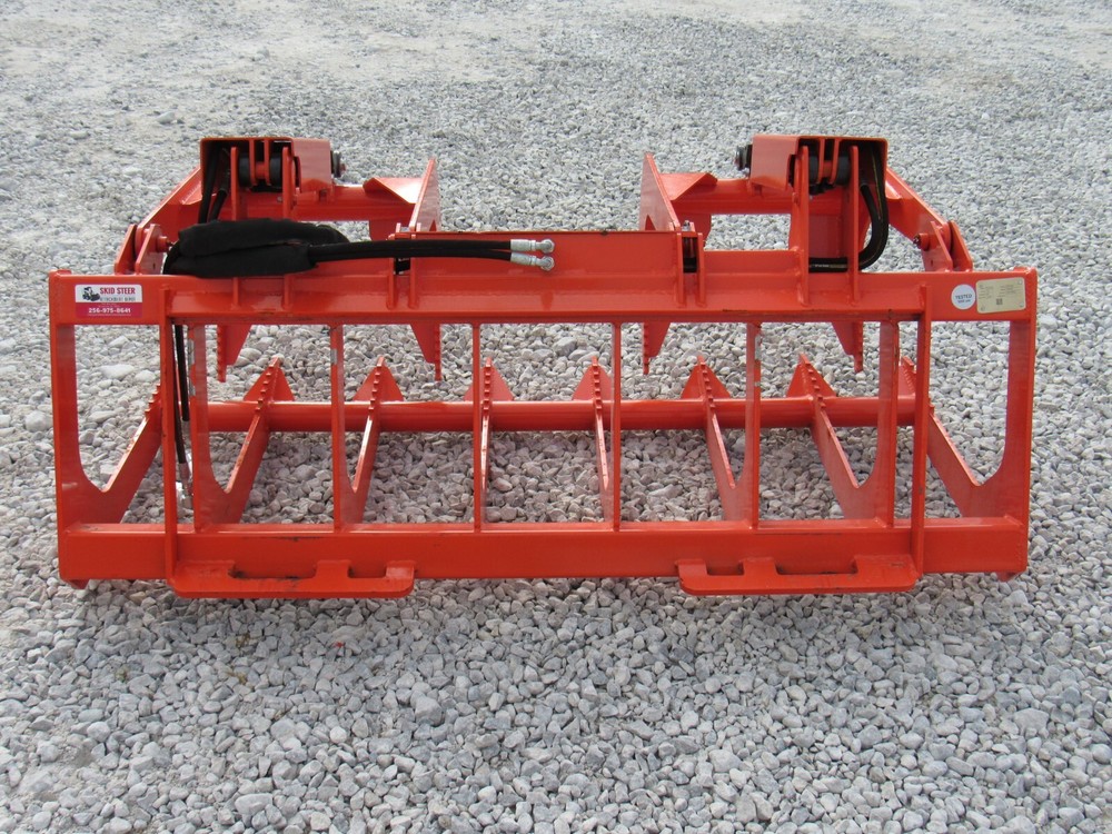 60" Root Grapple Grease and 48" Long Pallet Forks Attachment Combo Quick Attach