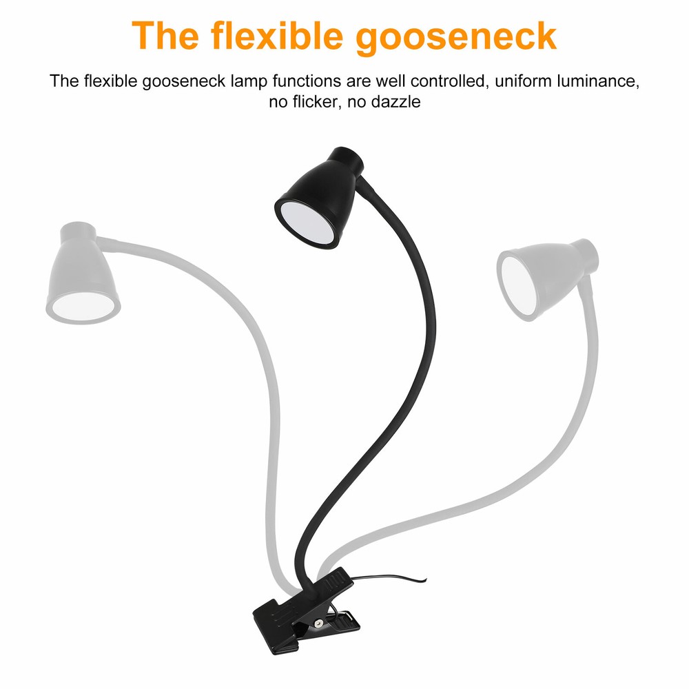 USB Reading Light Flexible LED Lamp Laptop Computer Clip On Bed Desk Table