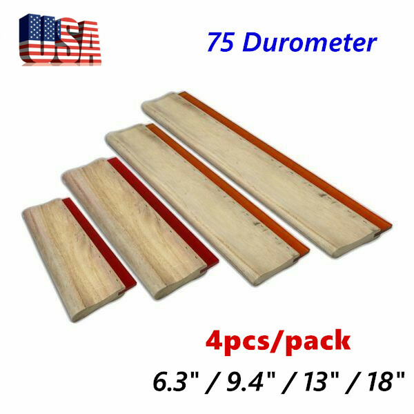 4pcs Silk Screen Printing Squeegee Ink Scraper 6.3"/ 9.4"/ 13"/18" Scratch Board