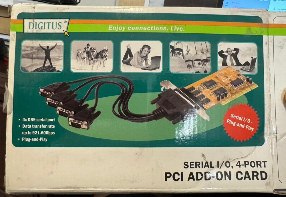 4 Port Serial PCI -E Card With Cables