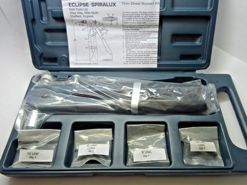 ECLIPSE SPIRALUX 2745-01 Rivnut Nutsert Threaded Insert Hand Tool Kit - IMPERIAL