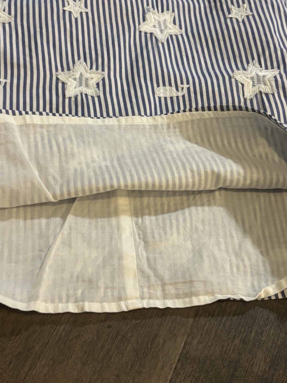 Vineyard Vines Blue & White Stripped Stars Lined Dress 4th Of July Size 6 LN