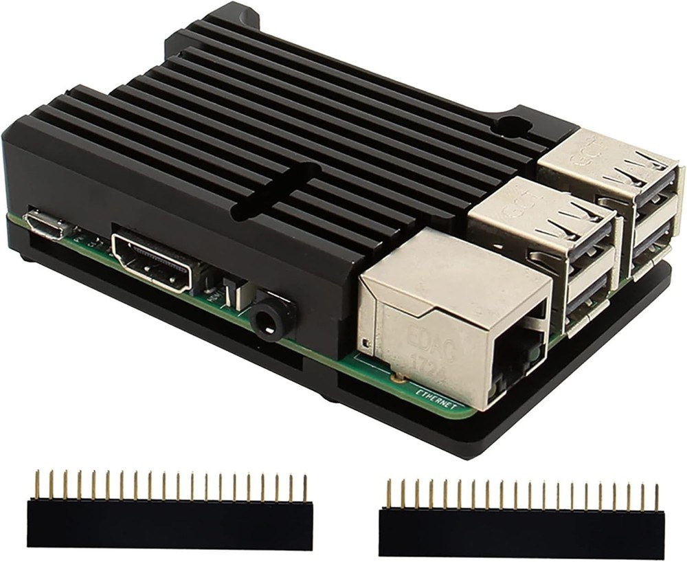 Compact Aluminum Passive Cooling Case for Raspberry Pi 3B+/3B - Ideal for Indoor