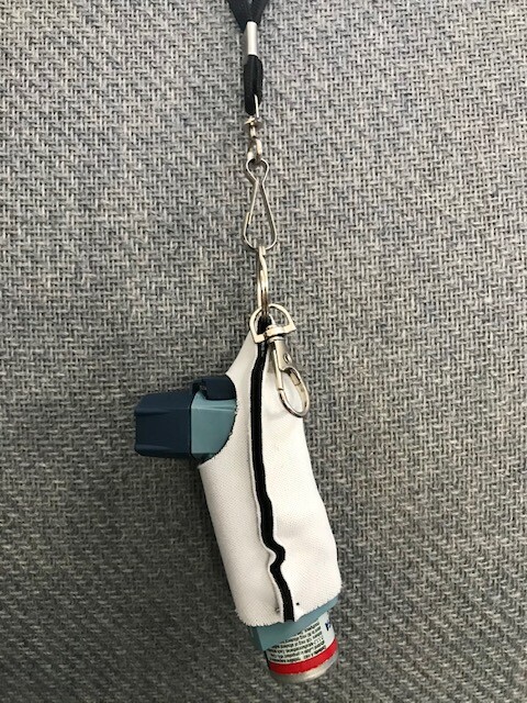 Asthma Inhaler Holder Case Solid White Sleeve COPD Inhaler Keyring Lanyard