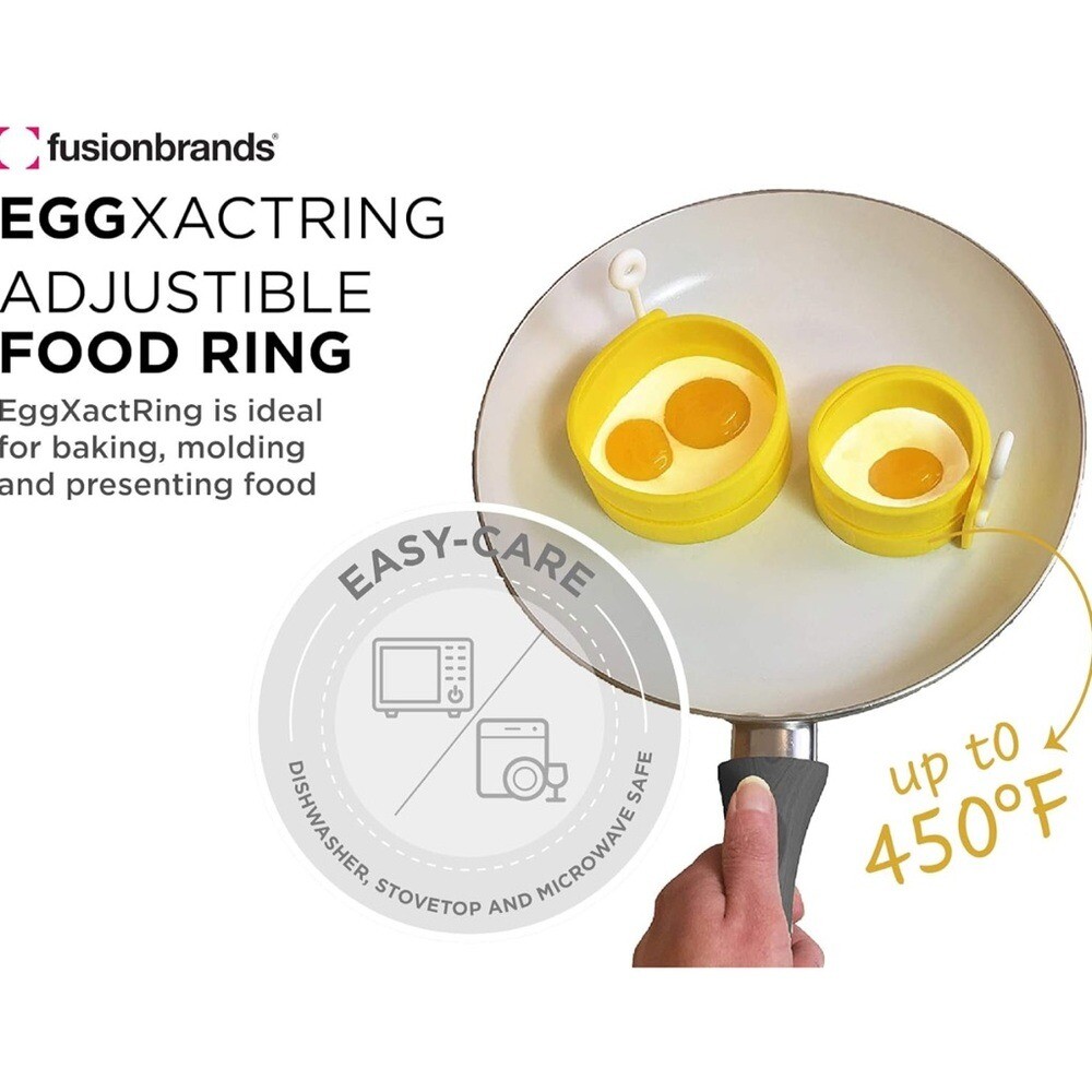 Adjustable Silicone Food Ring - Yellow