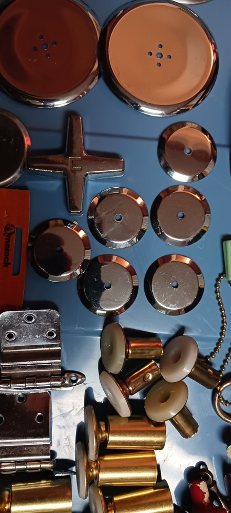 Lot VTG Misc Hardware CABINET Pulls Knobs BACK PLATES LIGHT PULLS CHAIR BOOTS