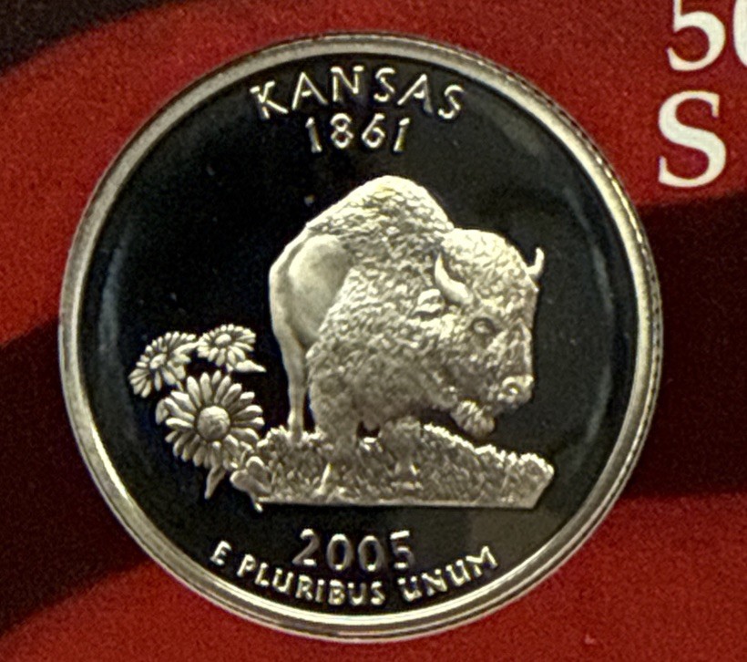 2005-S Kansas Silver Proof State Quarter 90% Silver From Proof Set
