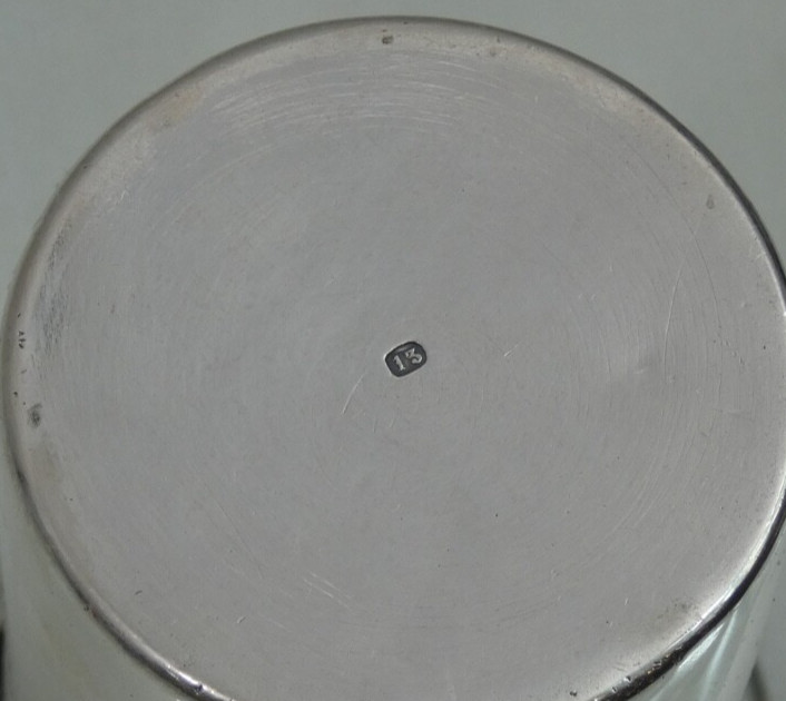 ANTIQUE SILVER KIDDUSH CUP BEAKER GERMAN or EASTERN EUROPEAN Judaica 19C