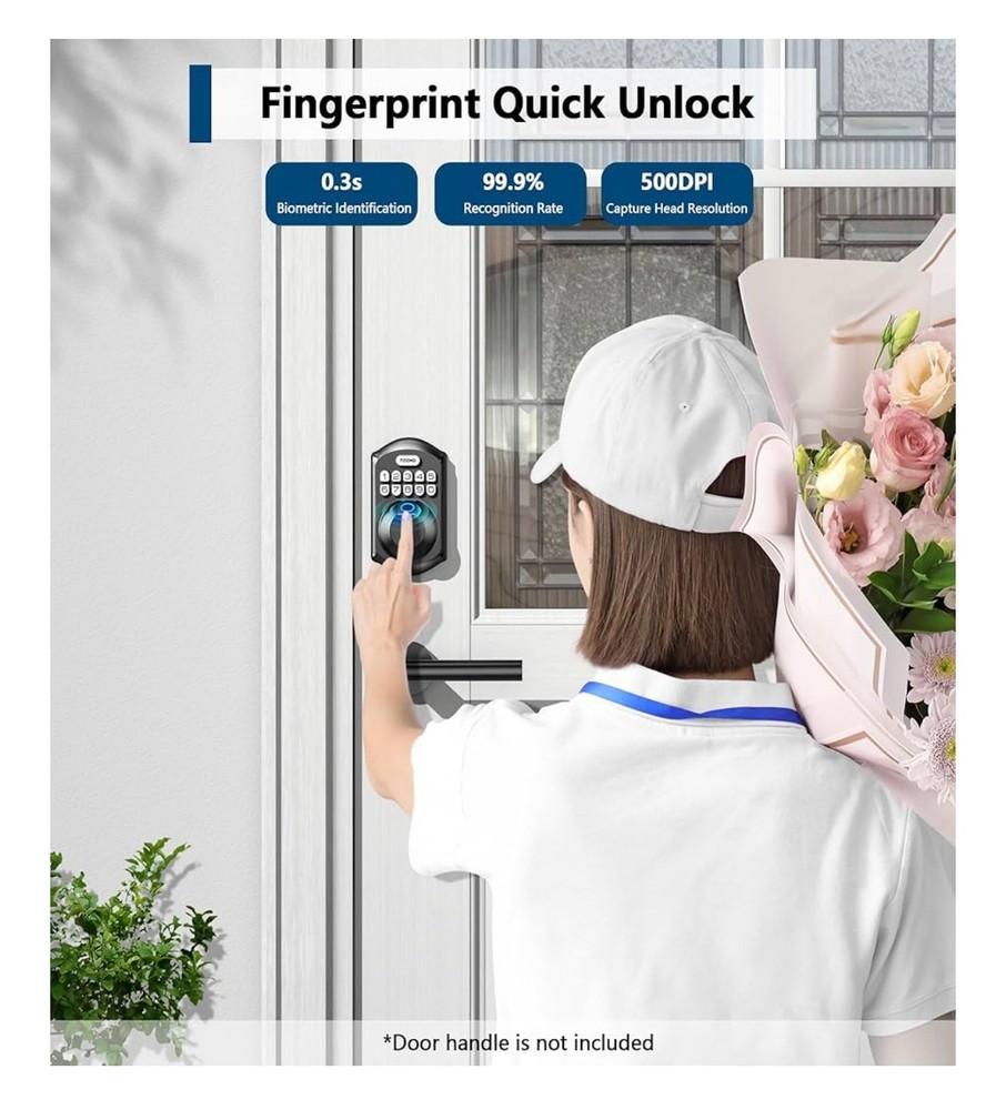 Smart Keyless Entry Electronic Keypad Deadbolt for Front Door,Auto Lock/Black