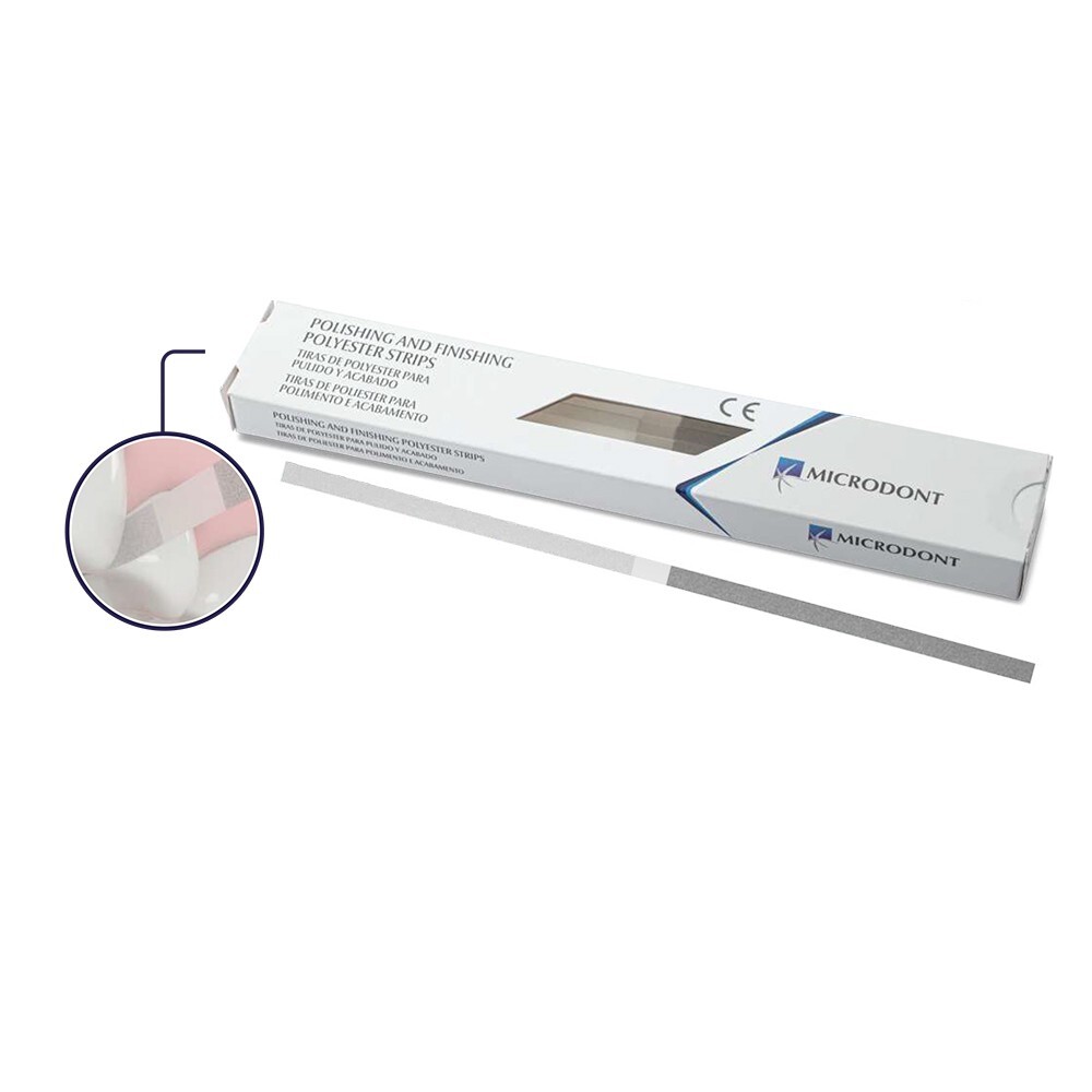 Microdont Dental Polishing Strips Polyester 4.0 mm Medium/Fine 100 per Box