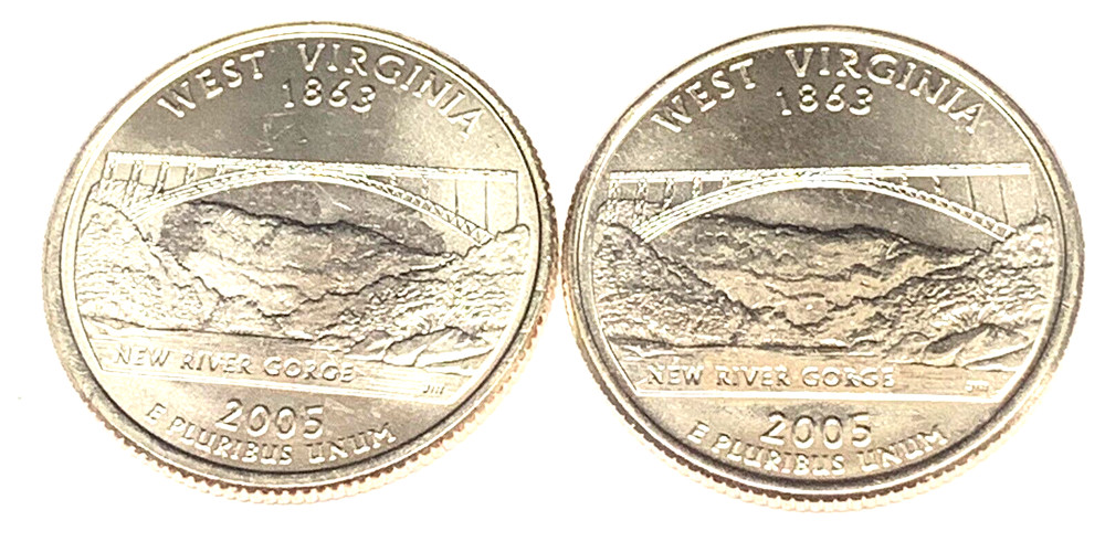 # C3846   WEST VIRGINIA    STATEHOOD  QUARTERS, P & D  from  MINT ROLLS