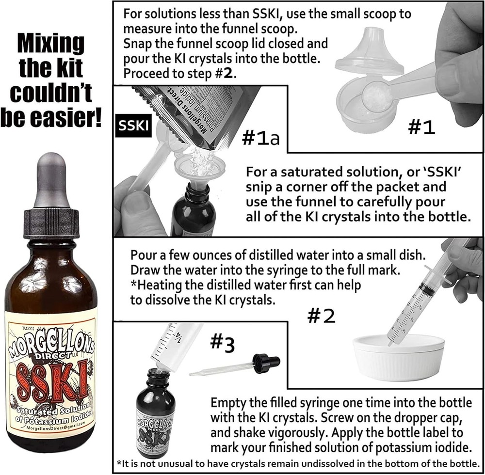 SSKI Iodine Potassium Iodide Solutions Mixing Kit Includes Necessary Tools...