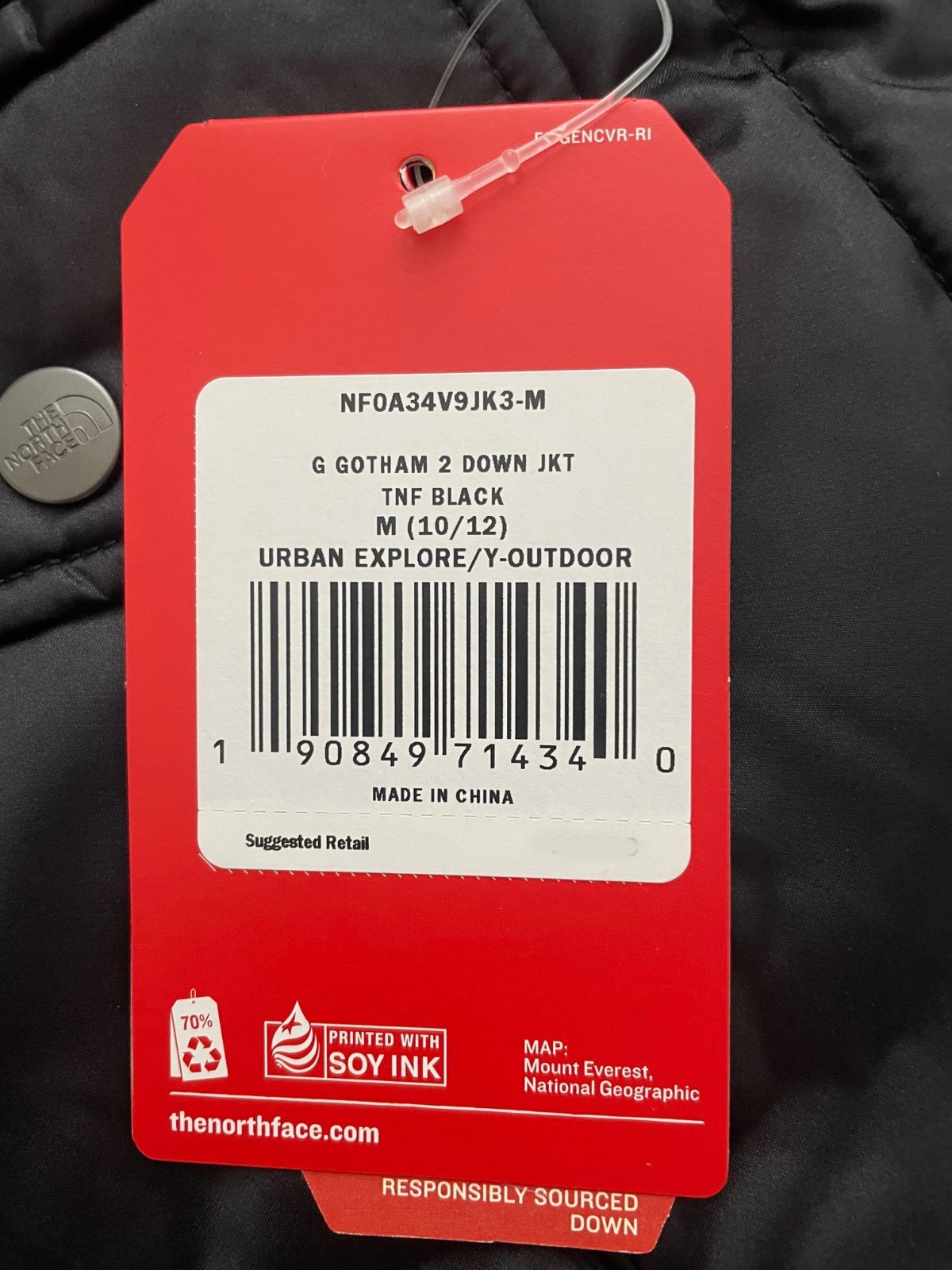 The North Face Girl Gotham 2.0 Goose Down Puffer Jacket Hoodie Fur Black M 10/12