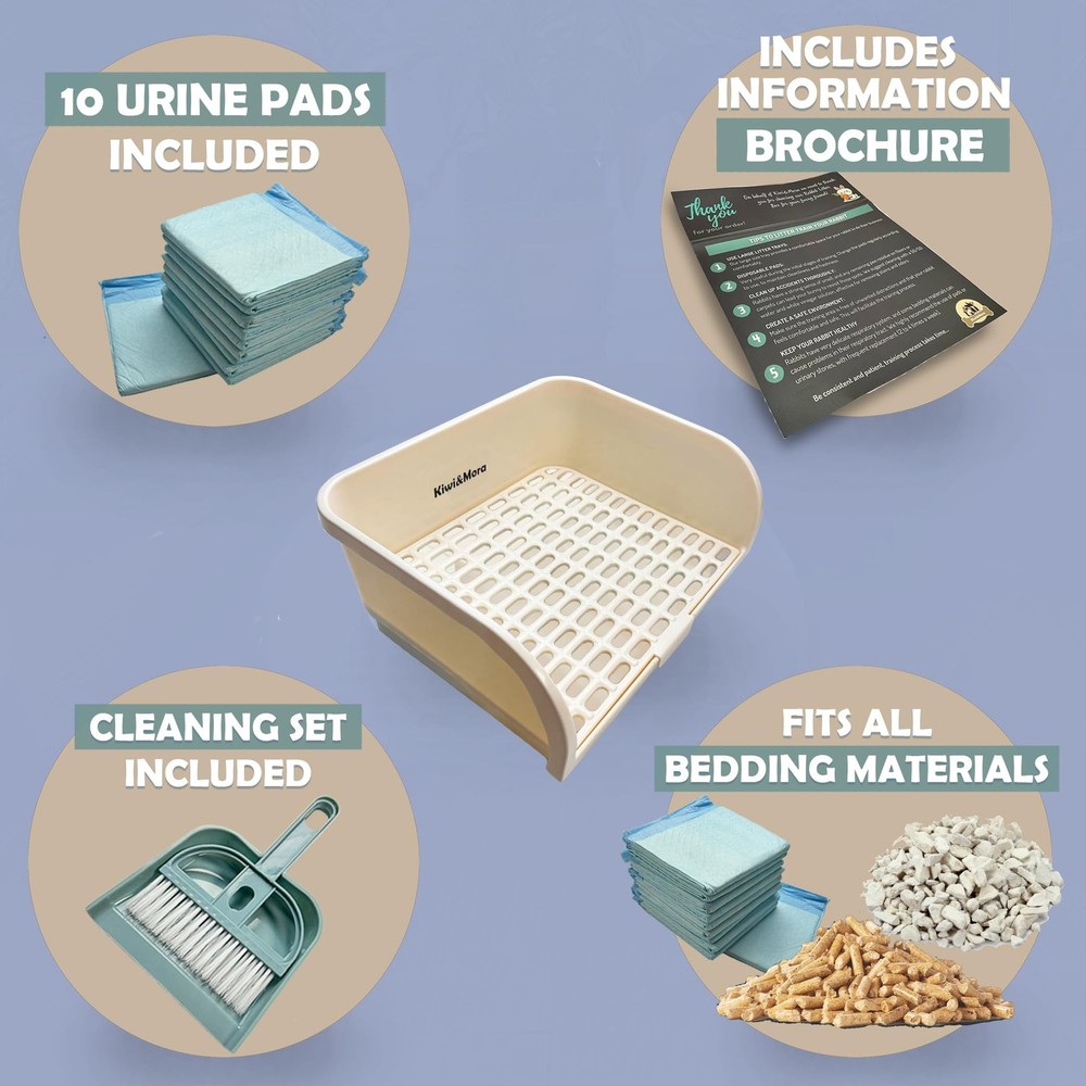 Rabbit Litter Box - Extra Large Bunny Litter Box, Easy to Clean and Disassemb...