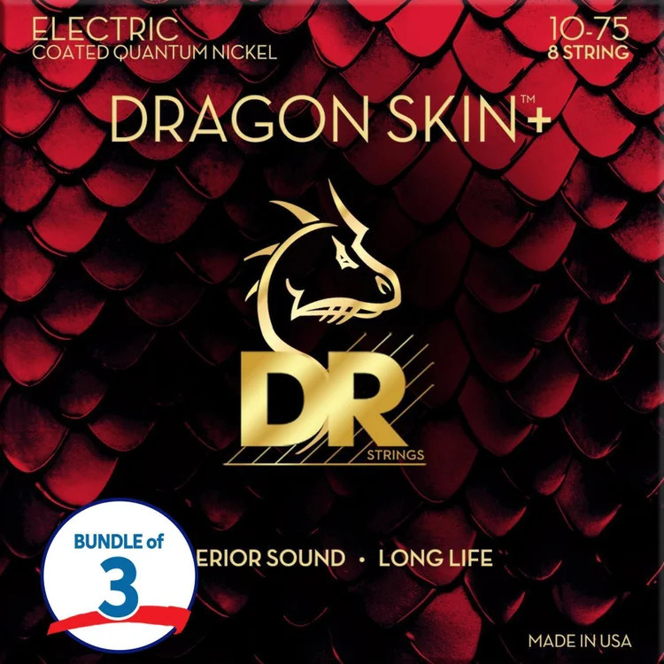 DR Strings Dragon Skin+ Quantum Nickel Coated Electric Guitar Strings - Medium