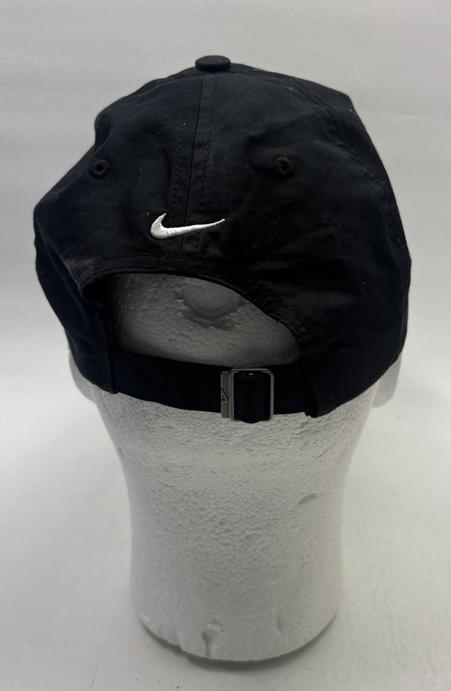 Nike Golf Black Adjustable Strap Hat Lightweight Golfing Cap Cotton Polyester