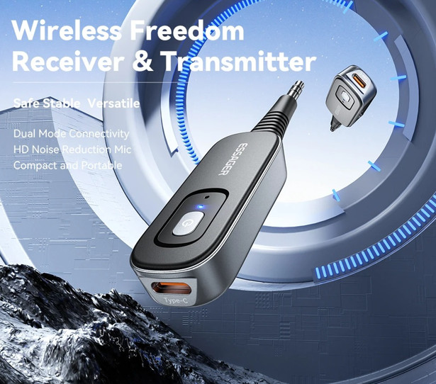 2-in-1 Bluetooth Audio Receiver Transmitter Wireless Bluetooth 5.1 3.5mm AUX