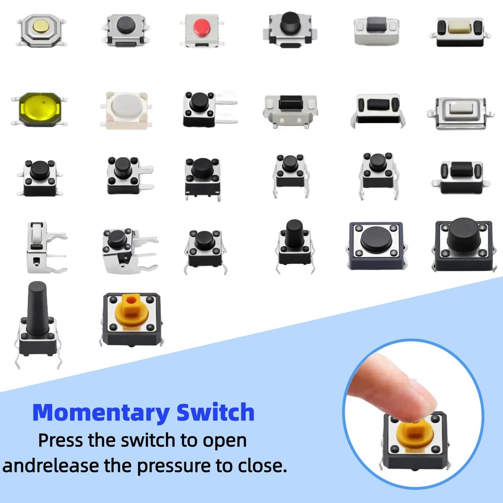 EGSCST 375PCS 26Values Micro Momentary Tactile Push Button Switch Assortment...