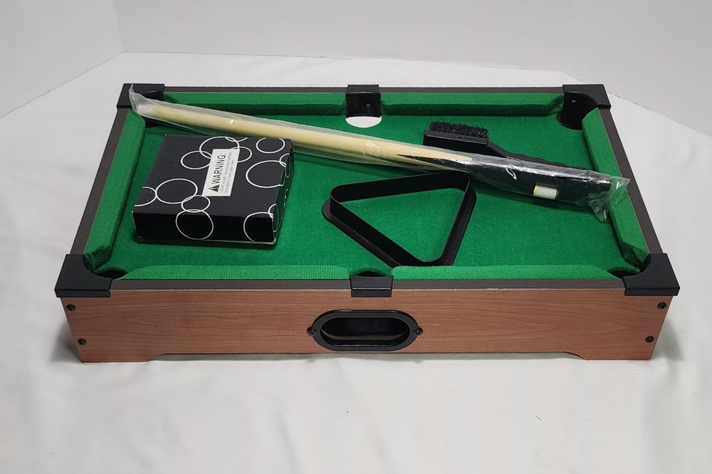 Miniature 20x12" Tabletop Billiards POOL TABLE SET Complete - USED ONCE **READ**