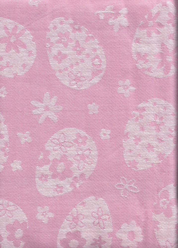 Pink Easter Egg Tablecloth 60 x 120 Rectangle Oblong Woven Cloth Fabric Spring