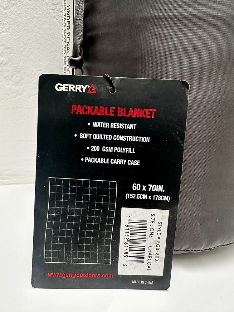 Puffy Camping Blanket Packable Gray Gerry Brand