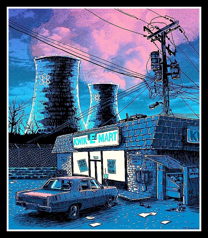 45 Seedy Springfield vinyl sticker Kwik E Mart Nuclear