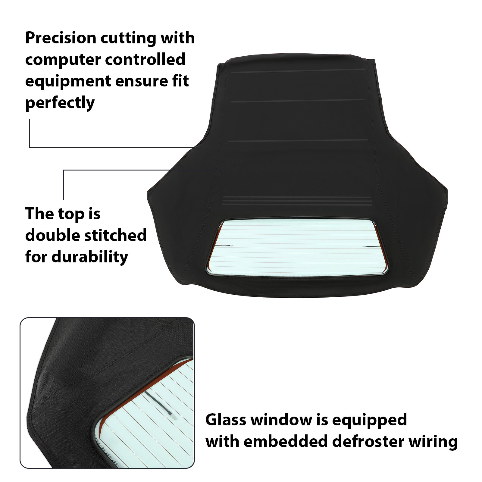 For BMW 3-Series E46 330ci M3 2000-06 Convertible Soft Top & Heated Glass Window