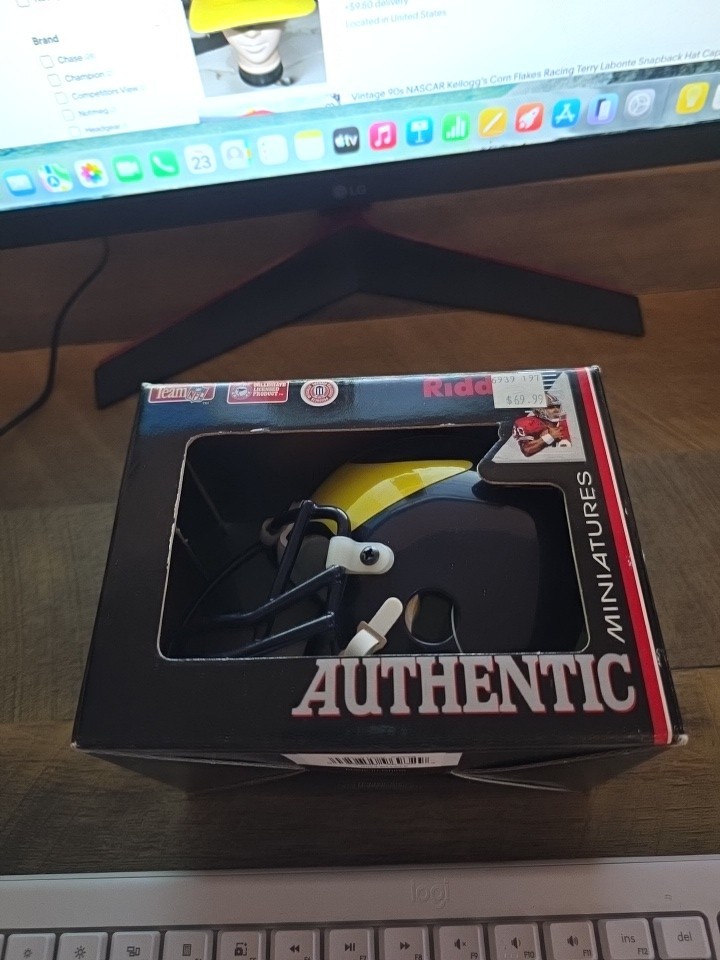 Riddell Authentic Miniature Michigan Wolverine Helmet