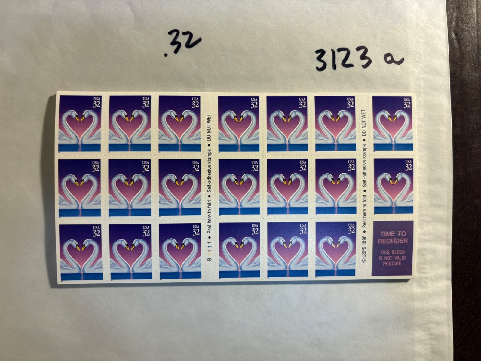 U. S. Sheet 3123a - Love Heart -  Free Shipping!