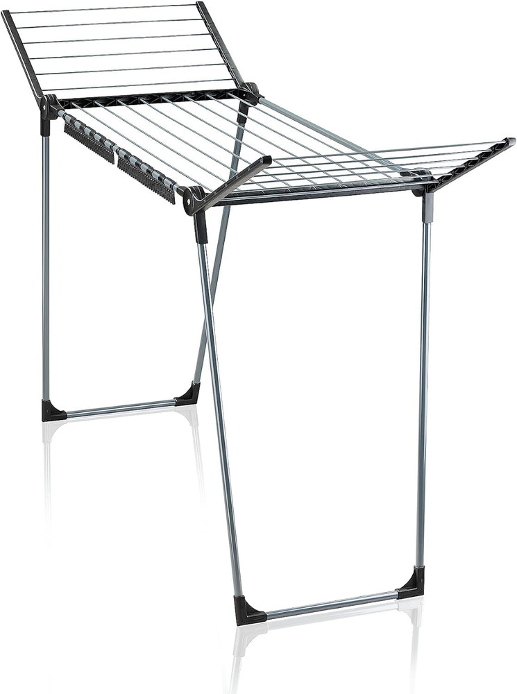 Pegasus 150 Black Clothes Drying Rack – 49 Ft Space, Foldable & Sturdy Design