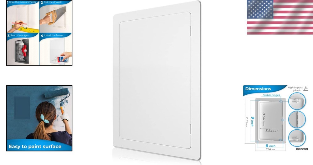 Versatile 6 x 9 Inch Access Door - Impact-Resistant Plastic, Easy Install