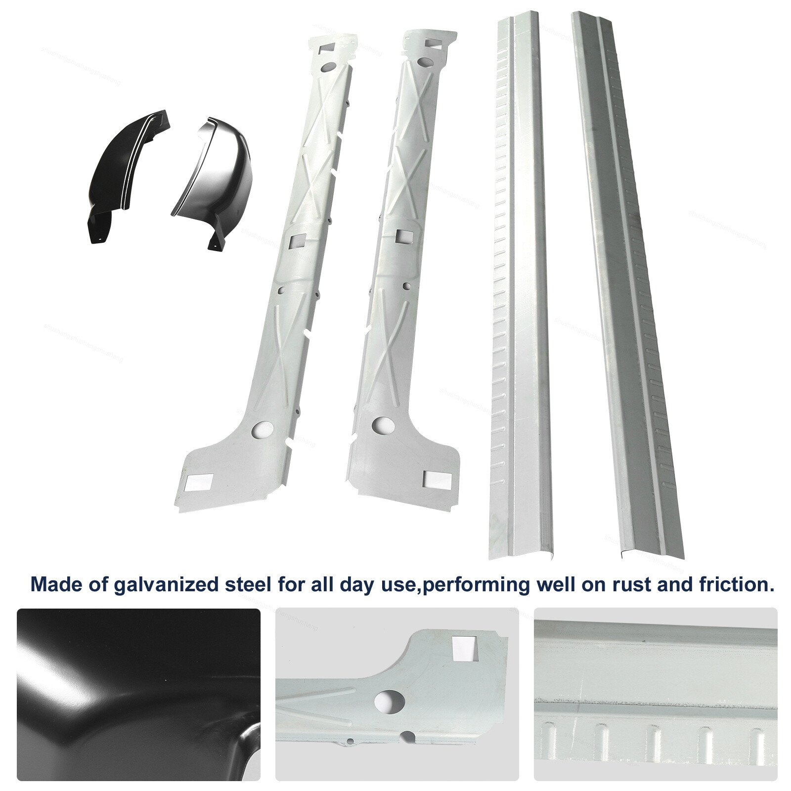 6pcs Rocker Panels Cab Corners Kit Fits 99-07 Silverado Sierra 1500 Extended Cab