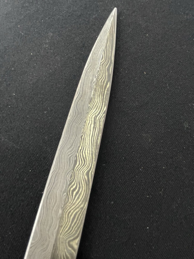 Custom Damascus Blade Dagger Knife with Sheath 9 1/4" Blade