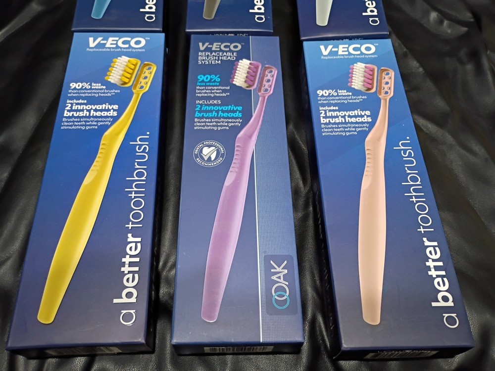 6 V-ECO Replaceable Brush Head System A Better Toothbrush Toothbrushes NEW